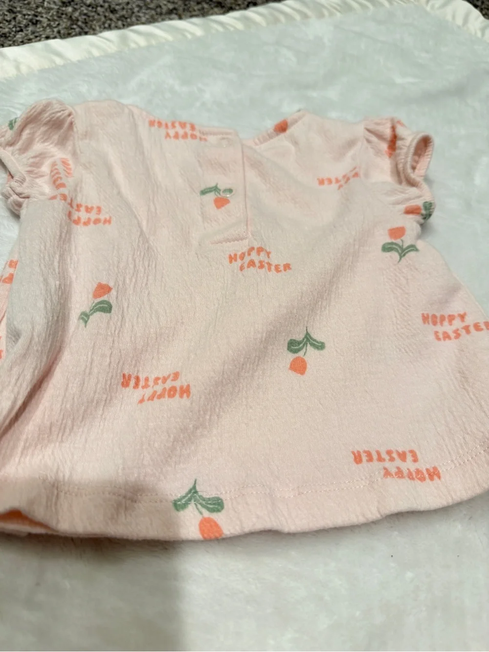 Carter's Pale Pink Floral Print Top & Diaper Cover Set